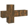 Set de muebles de TV 3 pzas madera contrachapada roble ahumado de vidaXL, Muebles TV - Ref: Foro24-3120224, Precio: 95,41 €, ...
