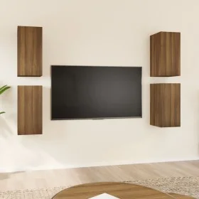 TV-Möbel 4 Einheiten Eichenbraun Sperrholz 30,5x30x60cm von vidaXL, TV-Möbel - Ref: Foro24-3120328, Preis: 94,51 €, Rabatt: %