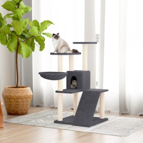 Rascador para gatos con postes de sisal gris oscur