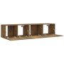 TV-Möbelset 2-teilig aus geräuchertem Eichensperrholz von vidaXL, TV-Möbel - Ref: Foro24-3120278, Preis: 68,46 €, Rabatt: %