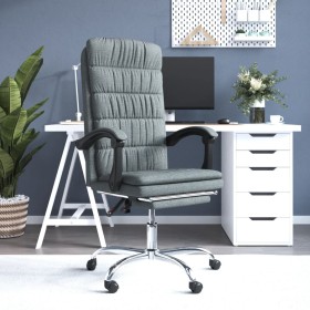 Silla de oficina reclinable de tela gris oscuro