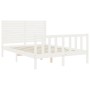 Estructura de cama sin colchón madera de pino blanca 140x190 cm