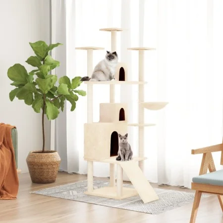 Cat scratcher with cream sisal posts 175 cm by vidaXL, Cat furniture - Ref: Foro24-171684, Price: 90,18 €, Discount: %