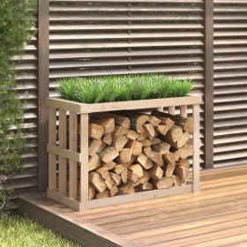 Outdoor firewood holder solid pine wood 108x52x74 cm by vidaXL, Firewood bags and holders - Ref: Foro24-822631, Price: 63,45 ...