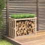 Soporte para leña de exterior madera maciza pino 108x52x74 cm