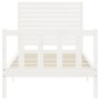 Estructura de cama sin colchón madera de pino blanca 90x200 cm