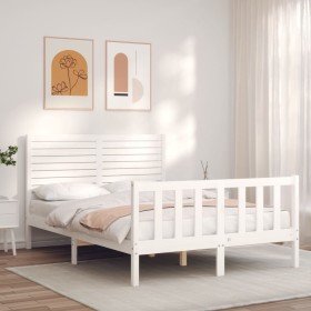 Estructura de cama sin colchón madera de pino blanca 120x200 cm en Camas y somieres | Comprar online en Foro24