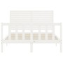 Estructura de cama sin colchón madera de pino blanca 140x200 cm