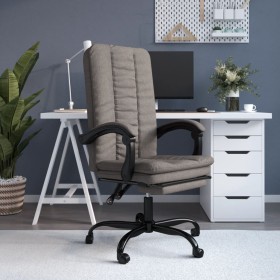 Silla de oficina reclinable de tela gris taupé
