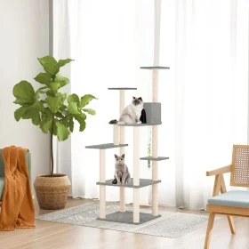 Cat scratching post with light gray sisal posts 153 cm by vidaXL, Cat furniture - Ref: Foro24-171637, Price: 59,79 €, Discoun...
