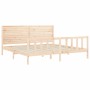 Estructura de cama de matrimonio con cabecero madera maciza