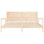 Estructura de cama de matrimonio con cabecero madera maciza