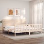 Estructura de cama sin colchón madera maciza de pino 200x200 cm