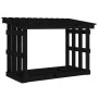 Solid black pine wood firewood rack 108x64.5x77 cm by vidaXL, Accessories for bags and firewood holders - Ref: Foro24-822436,...