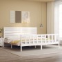 Estructura de cama sin colchón madera maciza blanca 200x200 cm