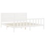 Estructura de cama sin colchón madera maciza blanca 200x200 cm