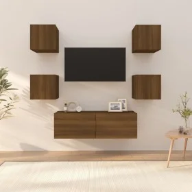 Wandmöbel-Spiel für Fernseher-Kontraschaped Braun von vidaXL, TV-Möbel - Ref: Foro24-3120304, Preis: 130,96 €, Rabatt: %