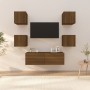 Wandmöbel-Spiel für Fernseher-Kontraschaped Braun von vidaXL, TV-Möbel - Ref: Foro24-3120304, Preis: 127,06 €, Rabatt: %