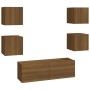 Wandmöbel-Spiel für Fernseher-Kontraschaped Braun von vidaXL, TV-Möbel - Ref: Foro24-3120304, Preis: 127,06 €, Rabatt: %