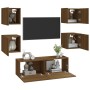 Wandmöbel-Spiel für Fernseher-Kontraschaped Braun von vidaXL, TV-Möbel - Ref: Foro24-3120304, Preis: 127,06 €, Rabatt: %