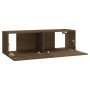 Wandmöbel-Spiel für Fernseher-Kontraschaped Braun von vidaXL, TV-Möbel - Ref: Foro24-3120304, Preis: 127,06 €, Rabatt: %