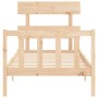 Estructura de cama individual con cabecero madera maciza