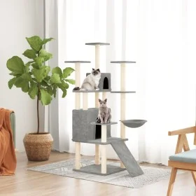 Cat scratching post with light gray sisal posts 154 cm by vidaXL, Cat furniture - Ref: Foro24-171691, Price: 72,50 €, Discoun...