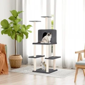 Cat scratching post with dark gray sisal posts 144.5 cm by vidaXL, Cat furniture - Ref: Foro24-171632, Price: 55,08 €, Discou...
