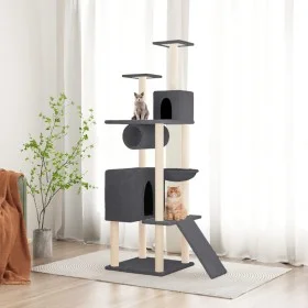 Cat scratching post with dark gray sisal posts 168 cm by vidaXL, Cat furniture - Ref: Foro24-171701, Price: 71,06 €, Discount: %