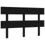 Estructura de cama con cabecero madera maciza negro 140x190 cm