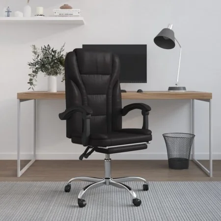 Black synthetic leather reclining office chair by vidaXL, Office chairs - Ref: Foro24-349697, Price: 116,87 €, Discount: %