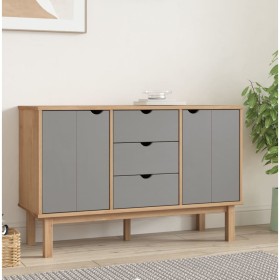 OTTA solid pine wood sideboard in brown and grey 113.5x43x73 cm by vidaXL, Sideboards - Ref: Foro24-348592, Price: 167,65 €, ...