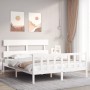 Estructura de cama sin colchón madera maciza de pino 160x200 cm