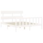 Estructura de cama sin colchón madera maciza de pino 160x200 cm