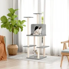 Cat scratcher with light gray sisal posts 144.5 cm by vidaXL, Cat furniture - Ref: Foro24-171631, Price: 55,88 €, Discount: %