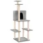 Rascador para gatos con postes de sisal gris claro 144,5 cm de vidaXL, Mobiliario para gatos - Ref: Foro24-171631, Precio: 55...