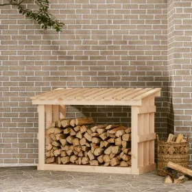 Solid pine wood log holder 108x64.5x77 cm by vidaXL, Accessories for bags and firewood holders - Ref: Foro24-822432, Price: 6...