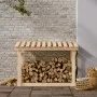 Holzscheithalter aus massivem Kiefernholz, 108 x 64,5 x 77 cm von vidaXL, Zubehör für Taschen und Brennholzhalter - Ref: Foro...
