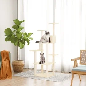 Cat scratching post with cream sisal posts 153 cm by vidaXL, Cat furniture - Ref: Foro24-171636, Price: 59,64 €, Discount: %