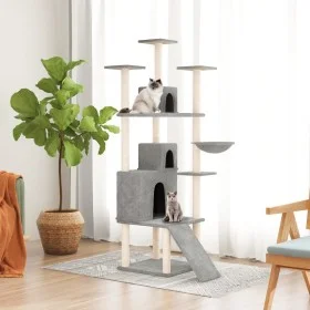 Cat scratching post with light gray sisal posts 175 cm by vidaXL, Cat furniture - Ref: Foro24-171685, Price: 89,44 €, Discoun...