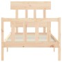 Estructura de cama con cabecero madera maciza
