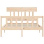 Estructura de cama de matrimonio con cabecero madera maciza