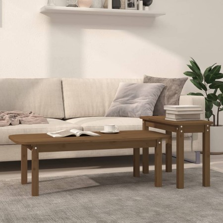 Coffee table set 2 pieces solid honey brown pine wood by vidaXL, Coffee table - Ref: Foro24-822365, Price: 69,74 €, Discount: %