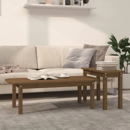 Coffee table set 2 pieces solid honey brown pine wood by vidaXL, Coffee table - Ref: Foro24-822365, Price: 69,09 €, Discount: %