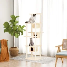 Cat scratching post with cream sisal posts 169 cm by vidaXL, Cat furniture - Ref: Foro24-171672, Price: 89,87 €, Discount: %