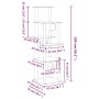 Rascador para gatos con postes de sisal crema 169 cm de vidaXL, Mobiliario para gatos - Ref: Foro24-171672, Precio: 97,14 €, ...