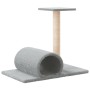 Katzenkratzbaum mit hellgrauem Tunnel 60x34,5x50 cm von vidaXL, Katzenmöbel - Ref: Foro24-171697, Preis: 24,58 €, Rabatt: %