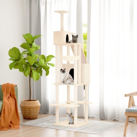 Katzenkratzbaum mit cremefarbenen Sisalstämmen, 201 cm von vidaXL, Katzenmöbel - Ref: Foro24-171642, Preis: 109,37 €, Rabatt: %