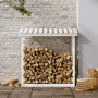 Holzhalter aus massivem Kiefernholz weiß 108x64,5x110 cm von vidaXL, Zubehör für Taschen und Brennholzhalter - Ref: Foro24-82...