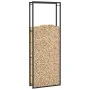 Holzhalter aus mattschwarzem Stahl 80x28x222 cm von vidaXL, Brennholztaschen und -halter - Ref: Foro24-350309, Preis: 55,71 €...